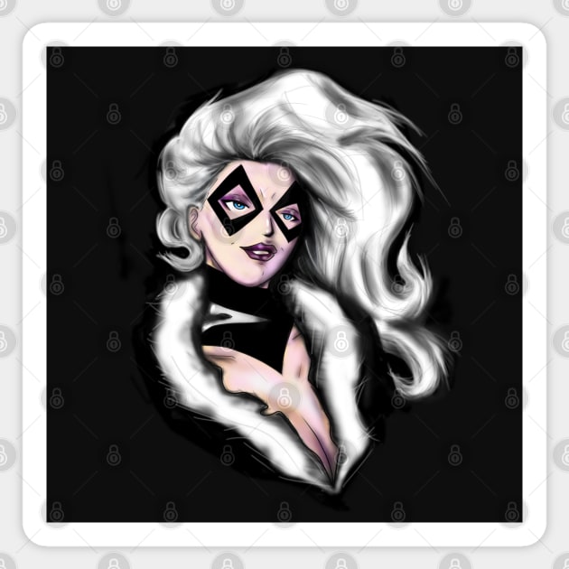 felicia hardy the black cat Sticker by jorge_lebeau